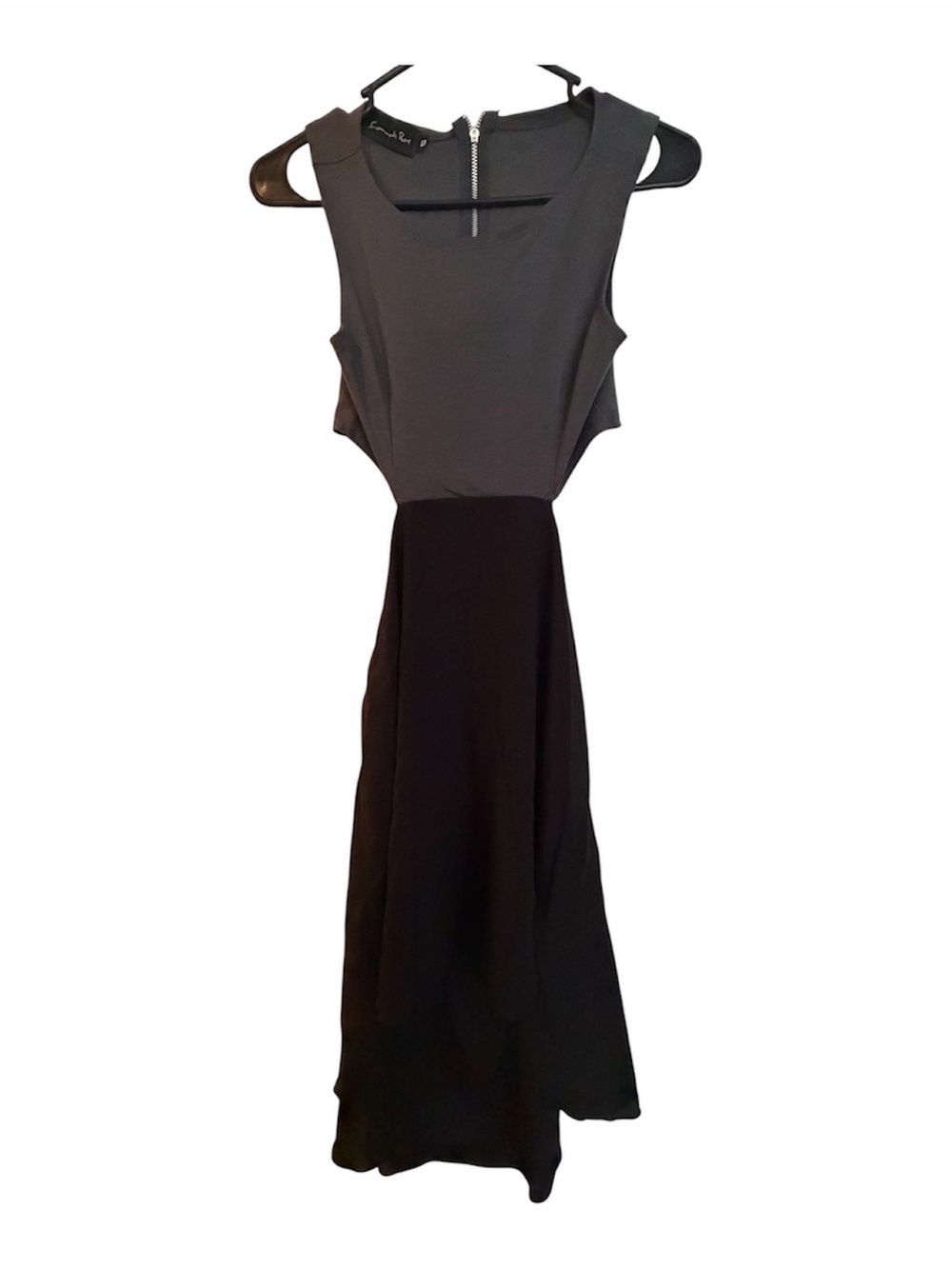 Savannah Two-Tone Gray Top and Black Maxi Dress